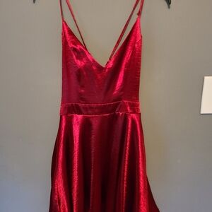 Beautiful red satin dress size Medium